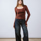 Square Neck Long Sleeve Top