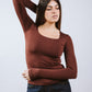 Square Neck Long Sleeve Top