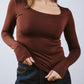 Square Neck Long Sleeve Top