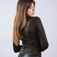 Square Neck Long Sleeve Top