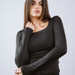 Square Neck Long Sleeve Top