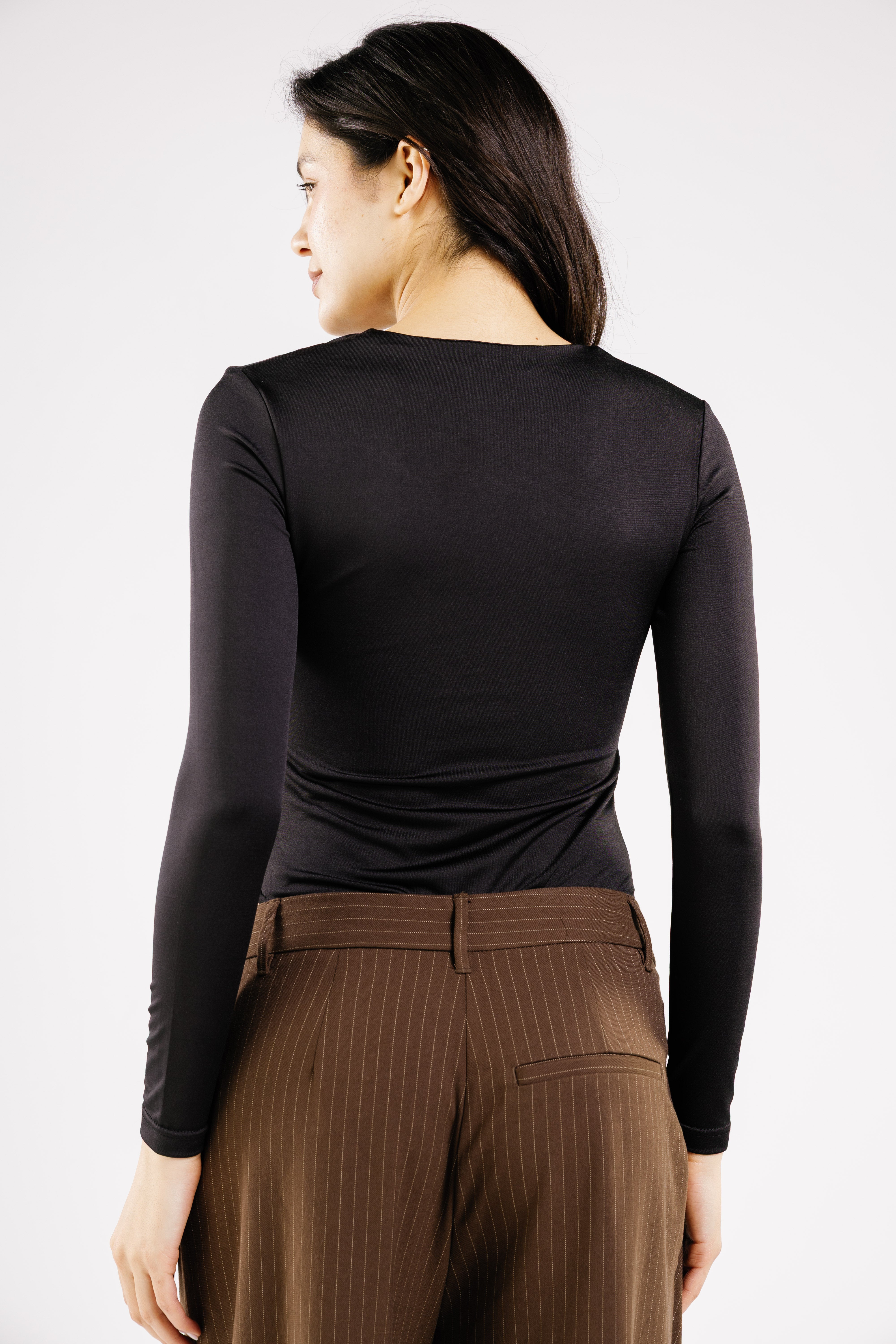 Square neck long sleeve bodysuit