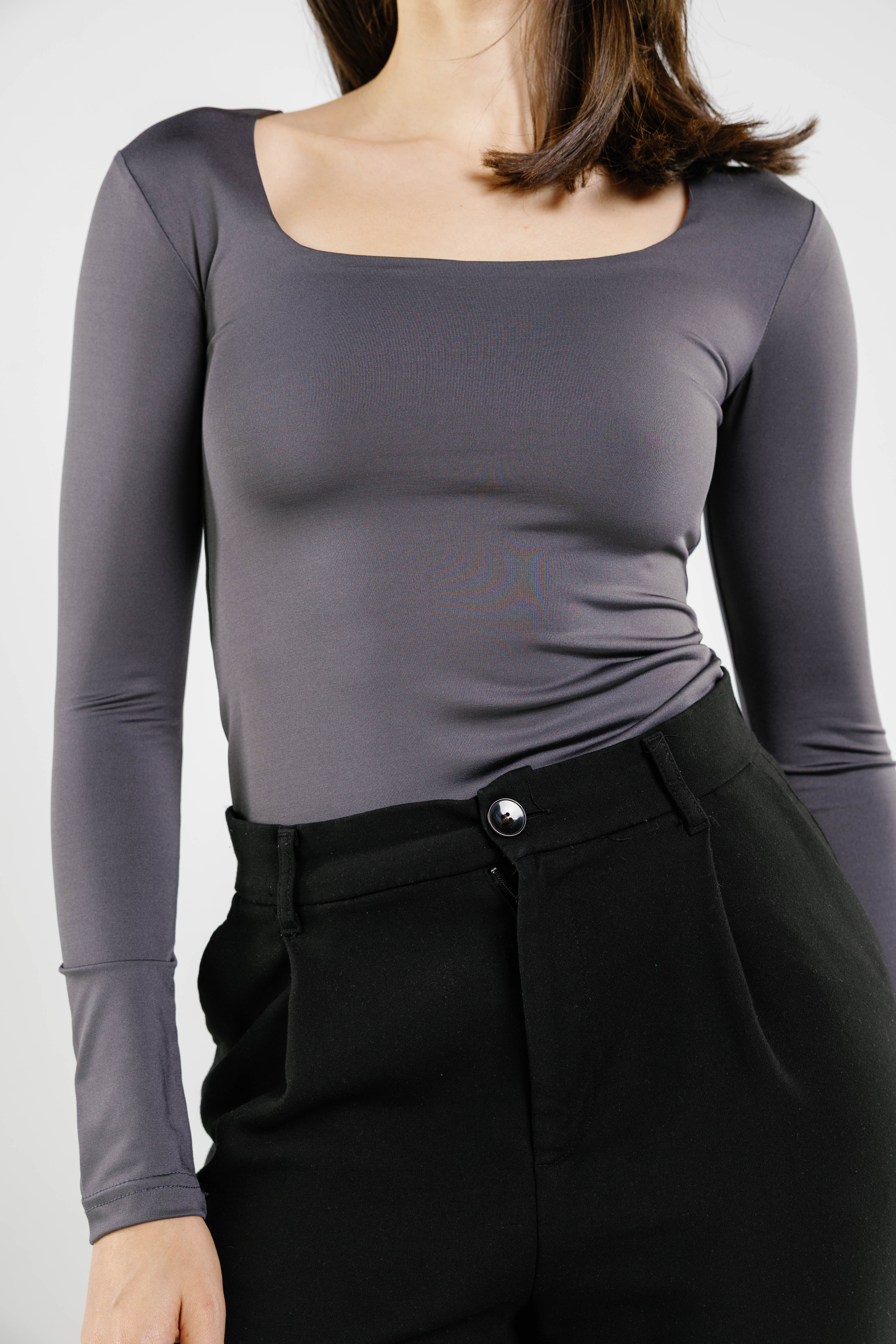 Square Neck Long Sleeve Top