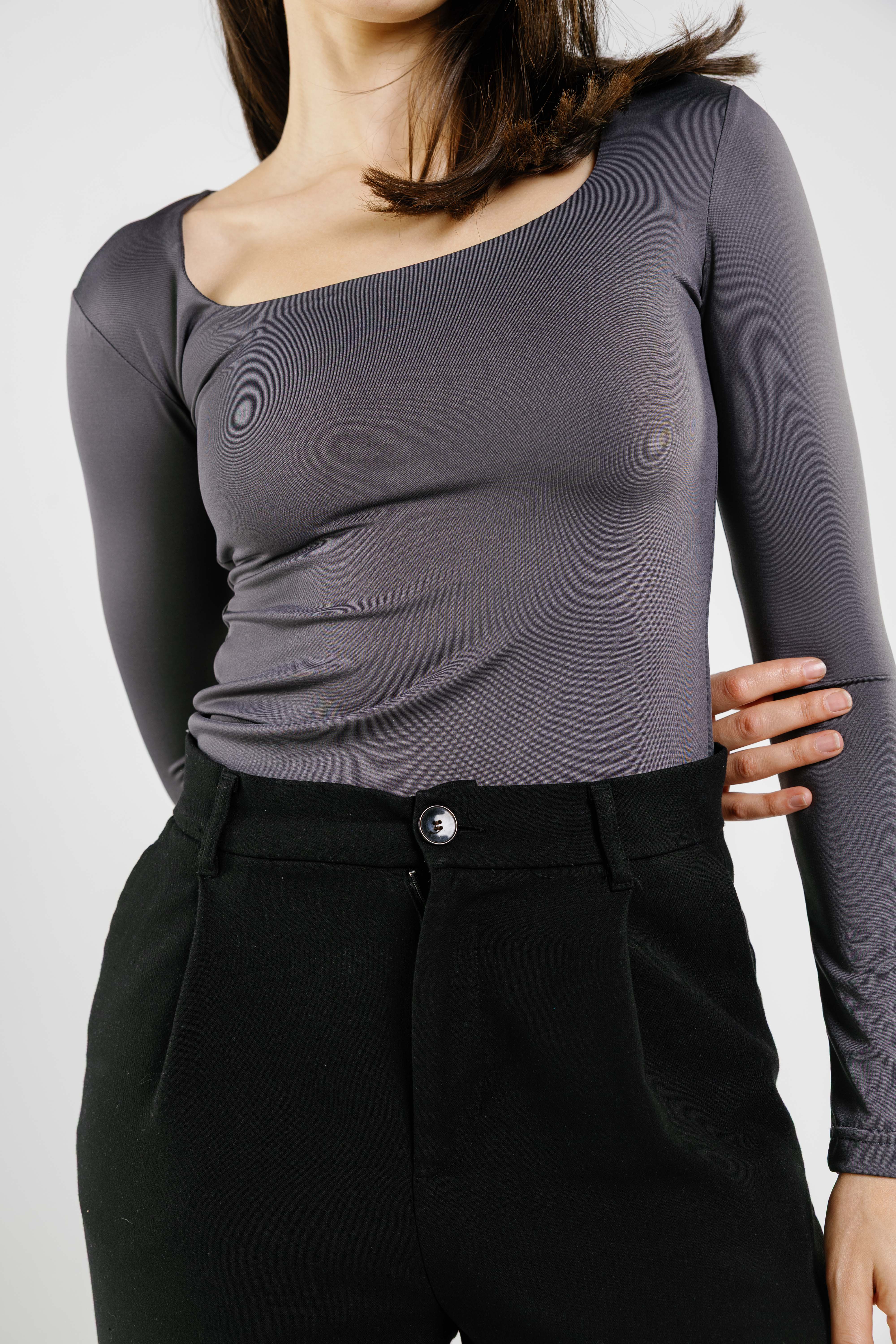 Square Neck Long Sleeve Top
