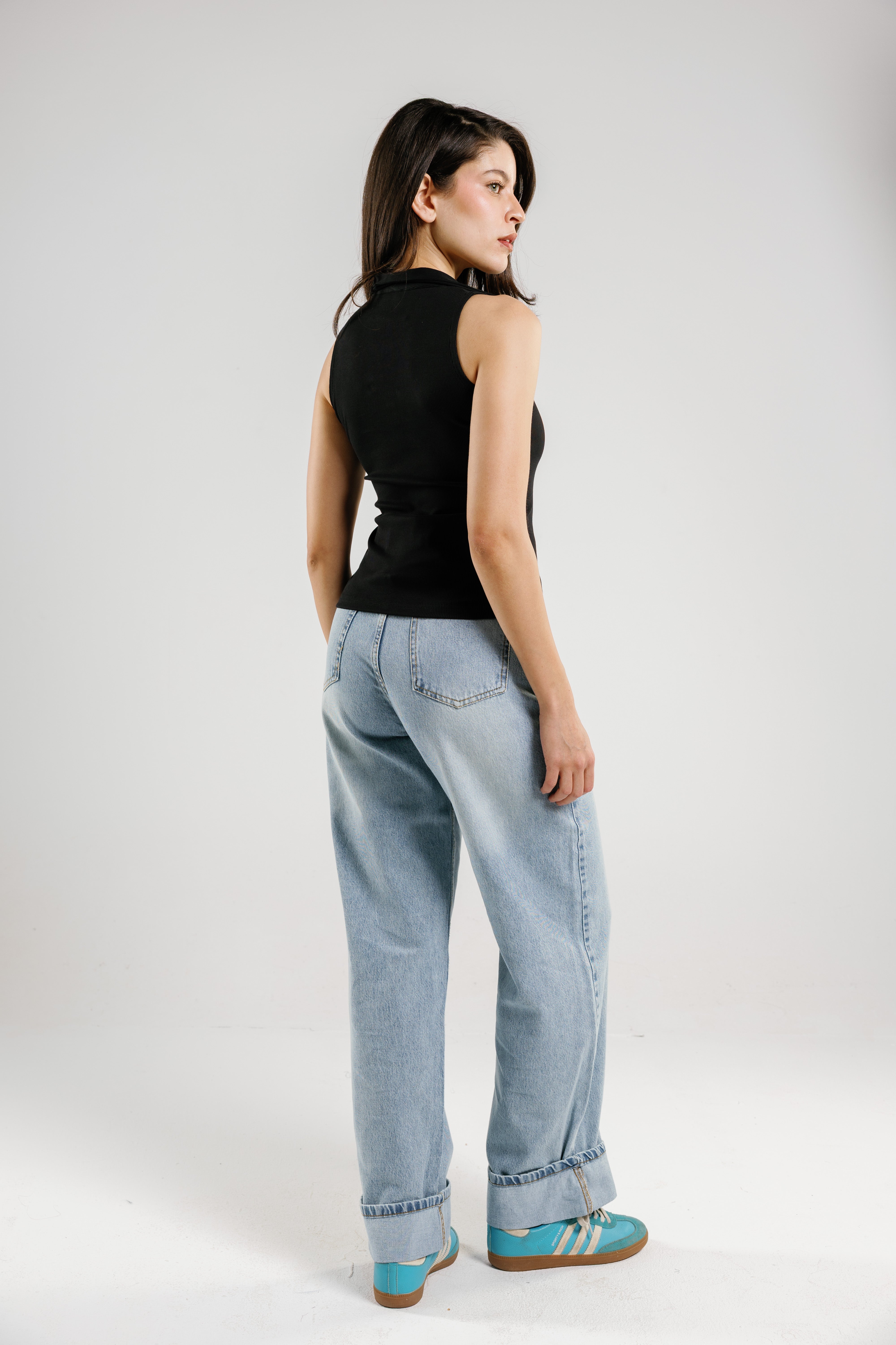 Ribbed Polo Sleeveless