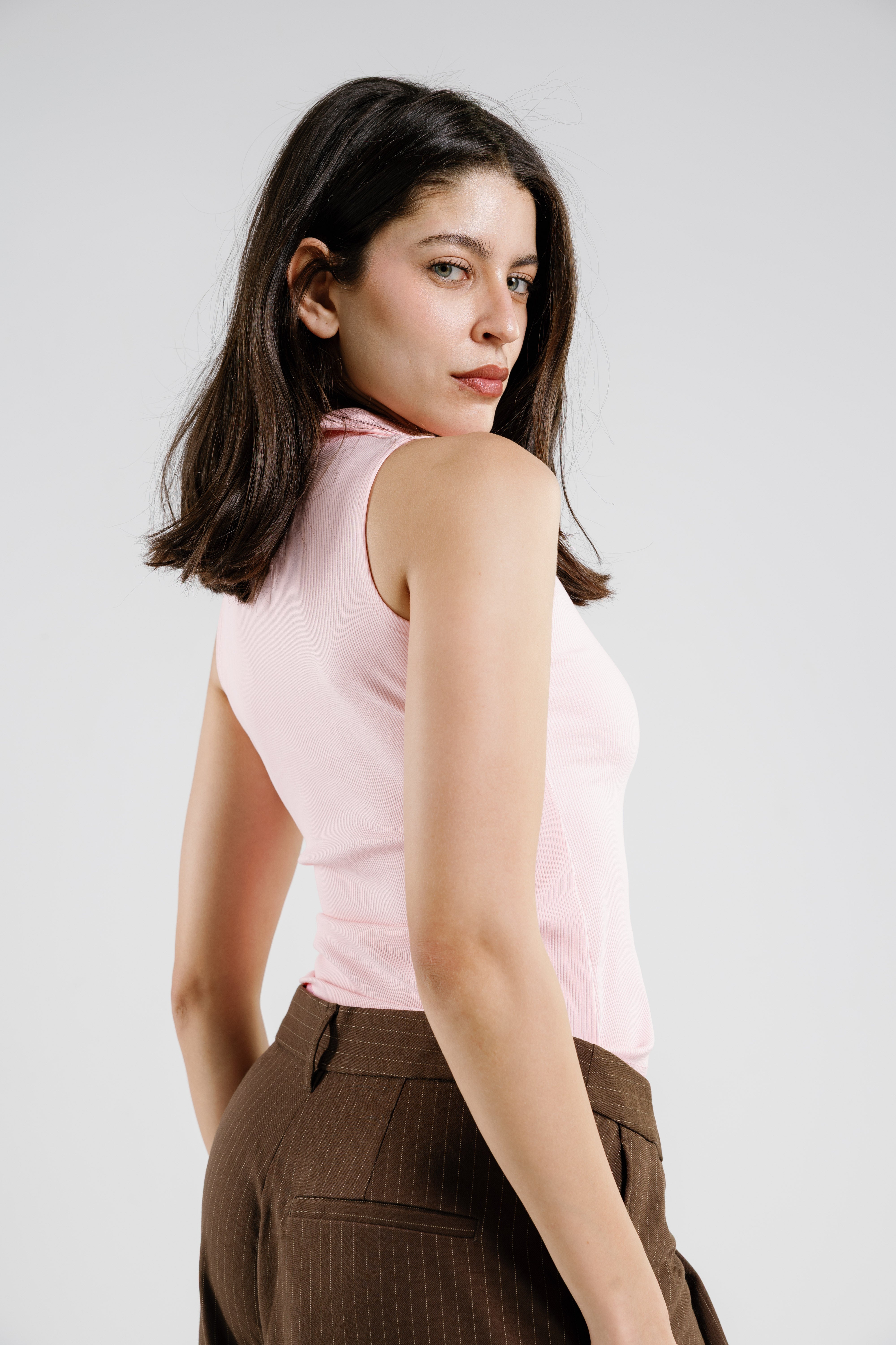 Ribbed Polo Sleeveless