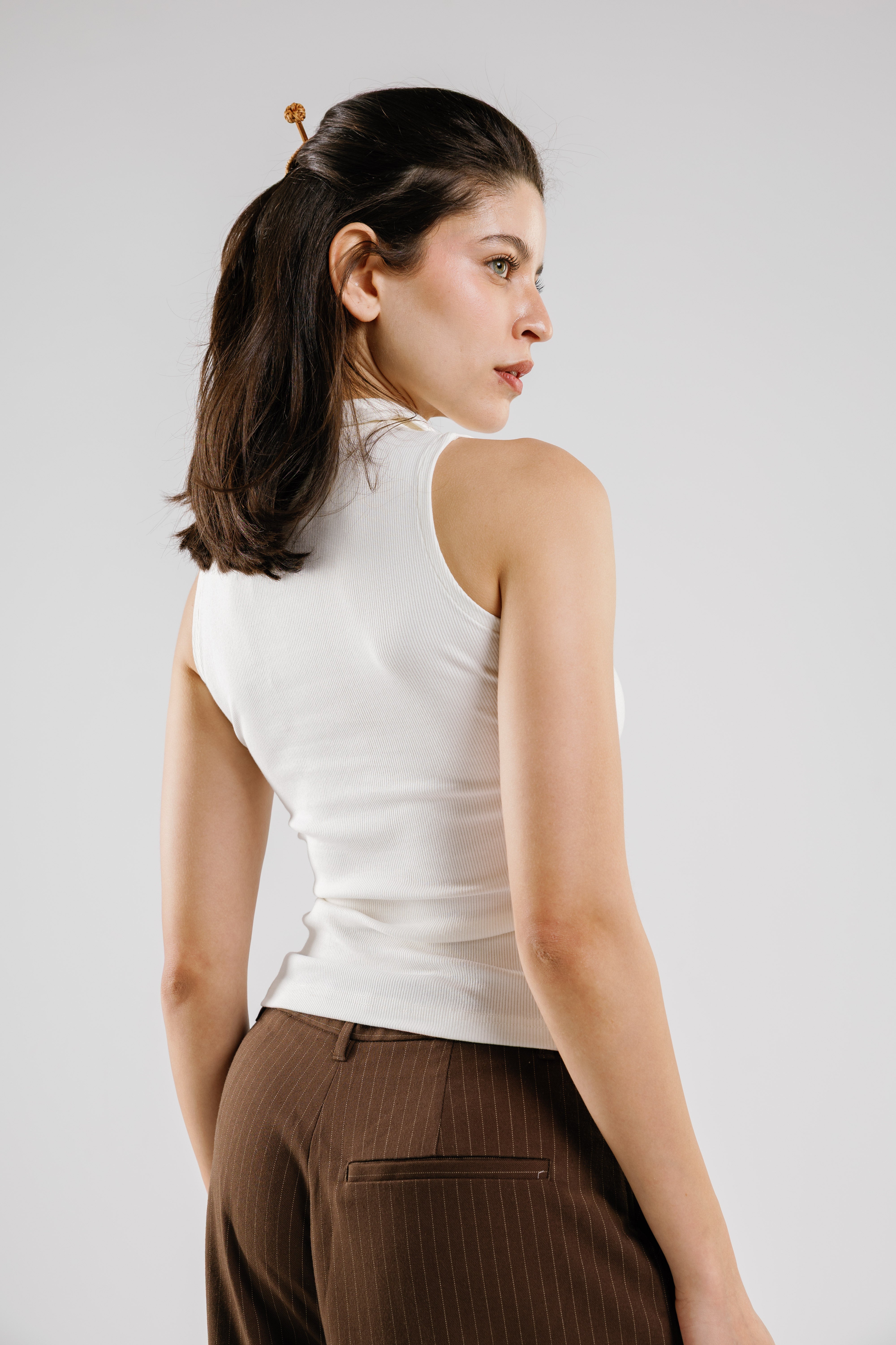 Ribbed Polo Sleeveless