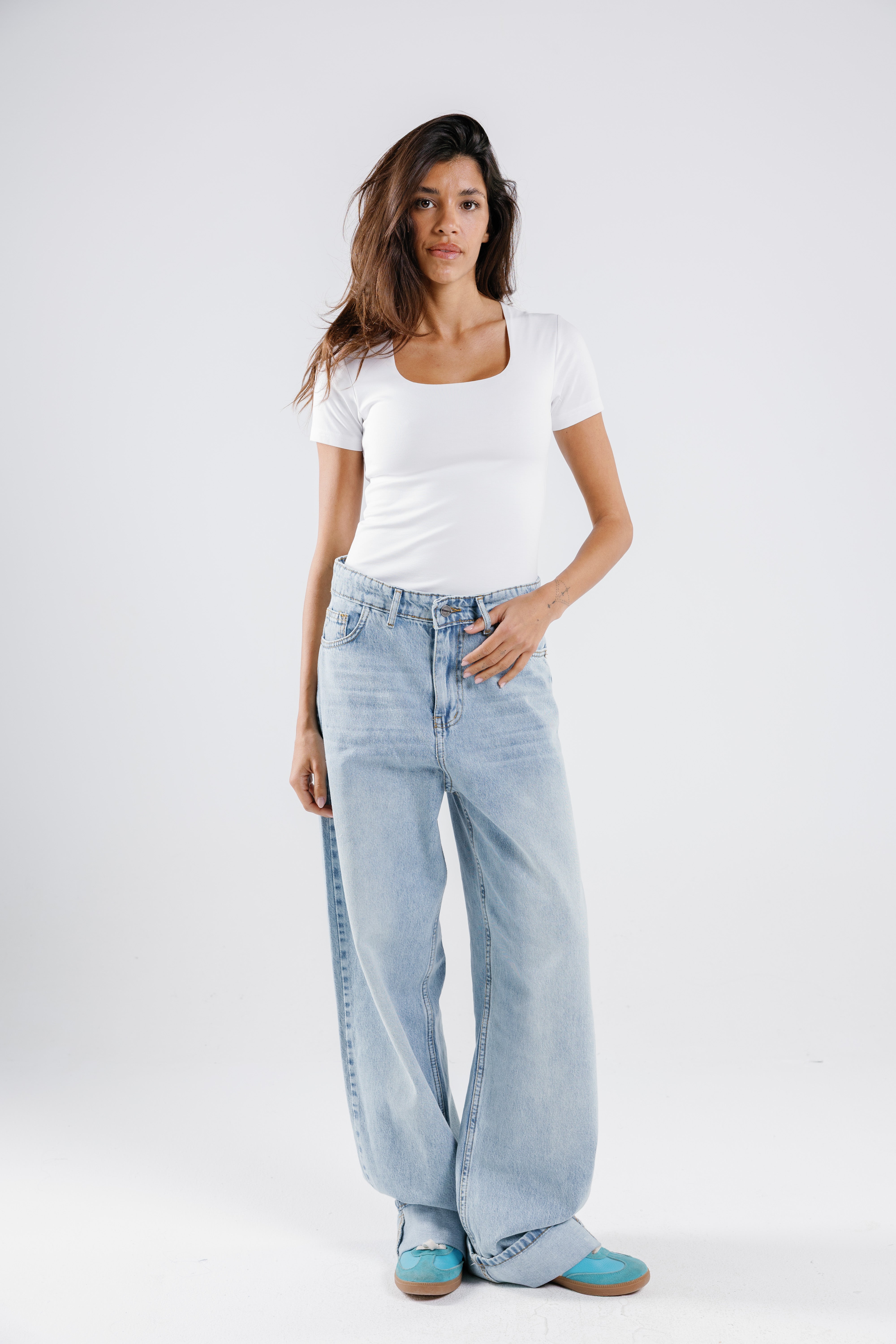 Cotton Square neck Short Sleeve