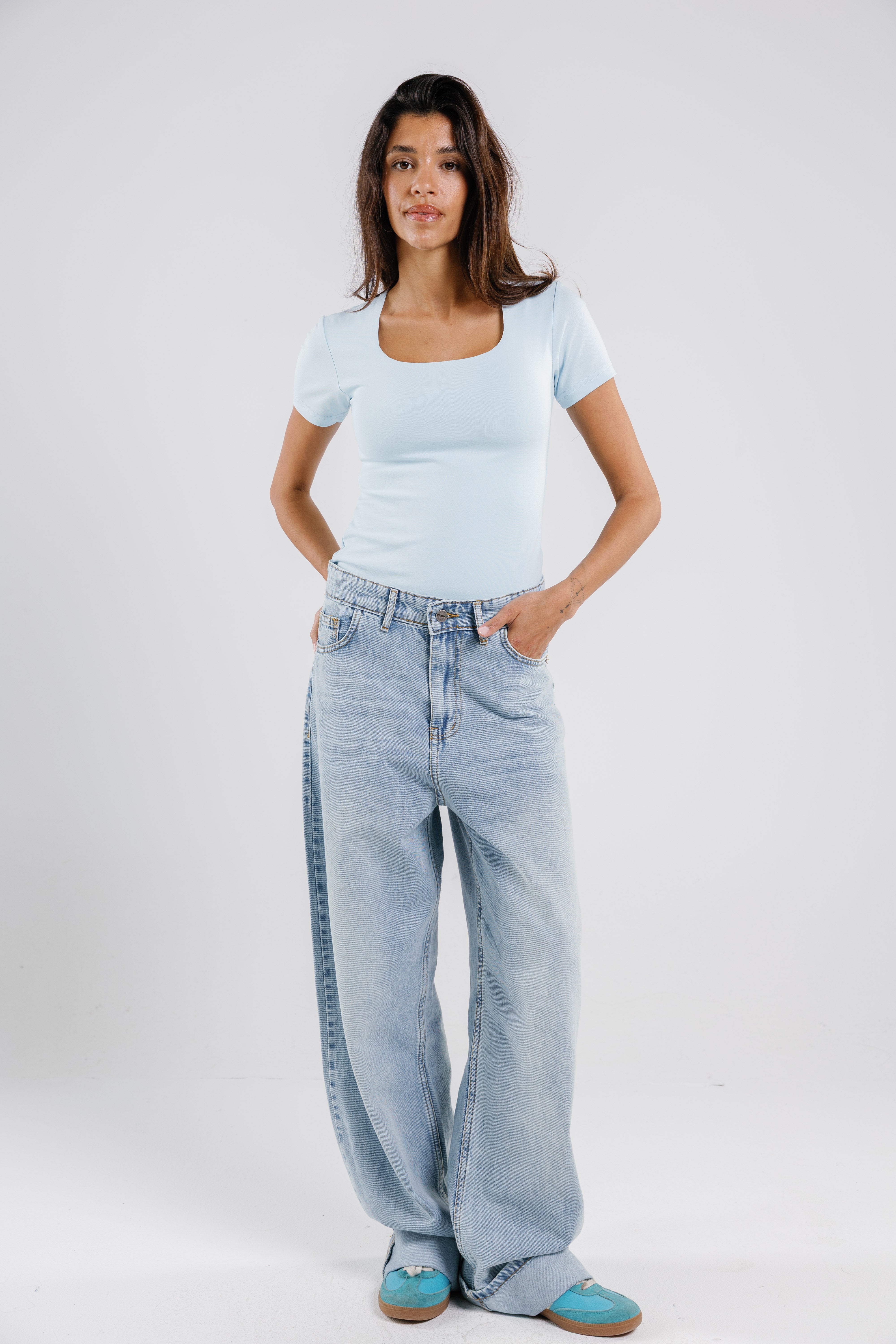 Cotton Square neck Short Sleeve