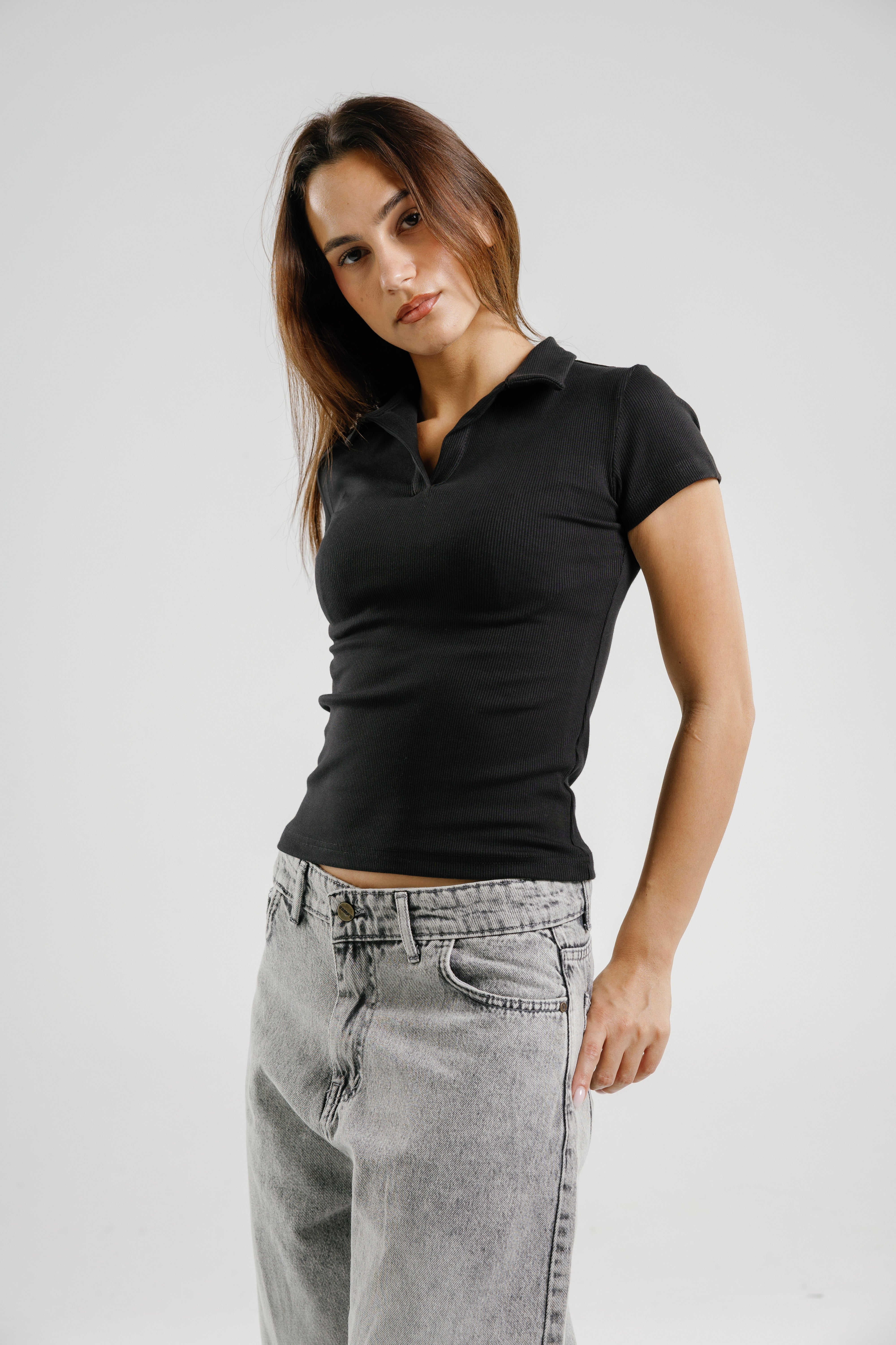 Ribbed Polo Short Sleeve