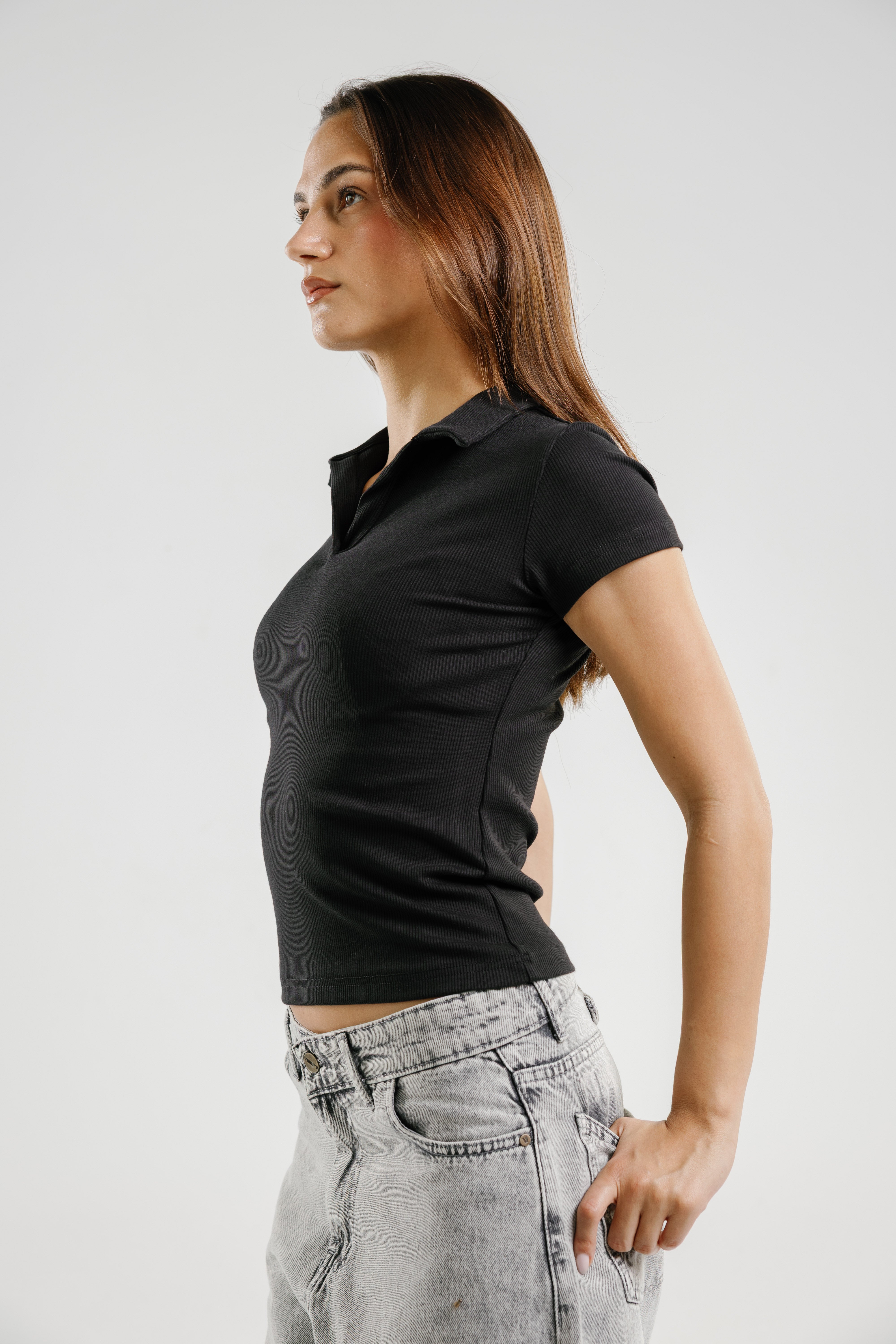 Ribbed Polo Short Sleeve