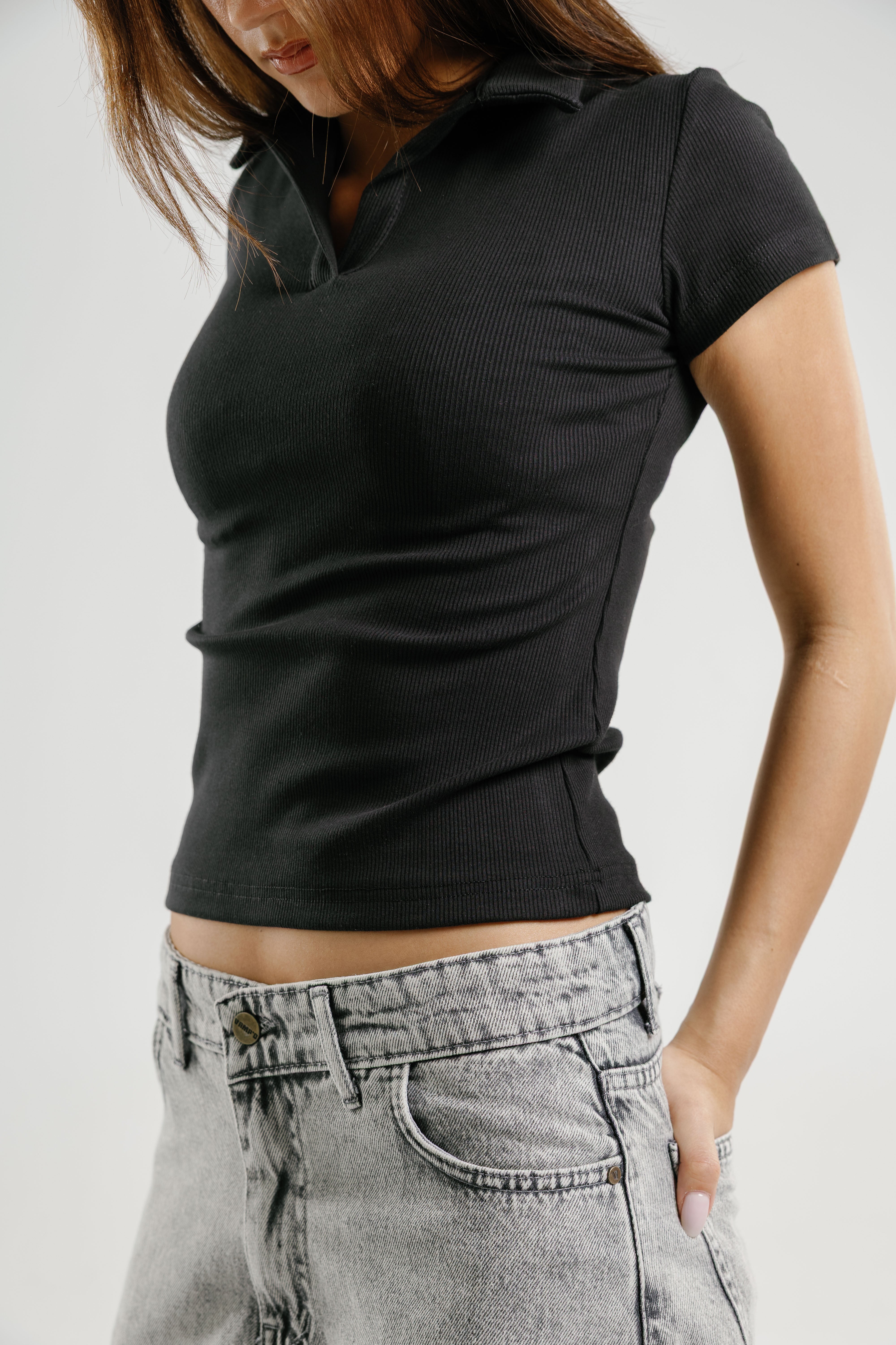 Ribbed Polo Short Sleeve