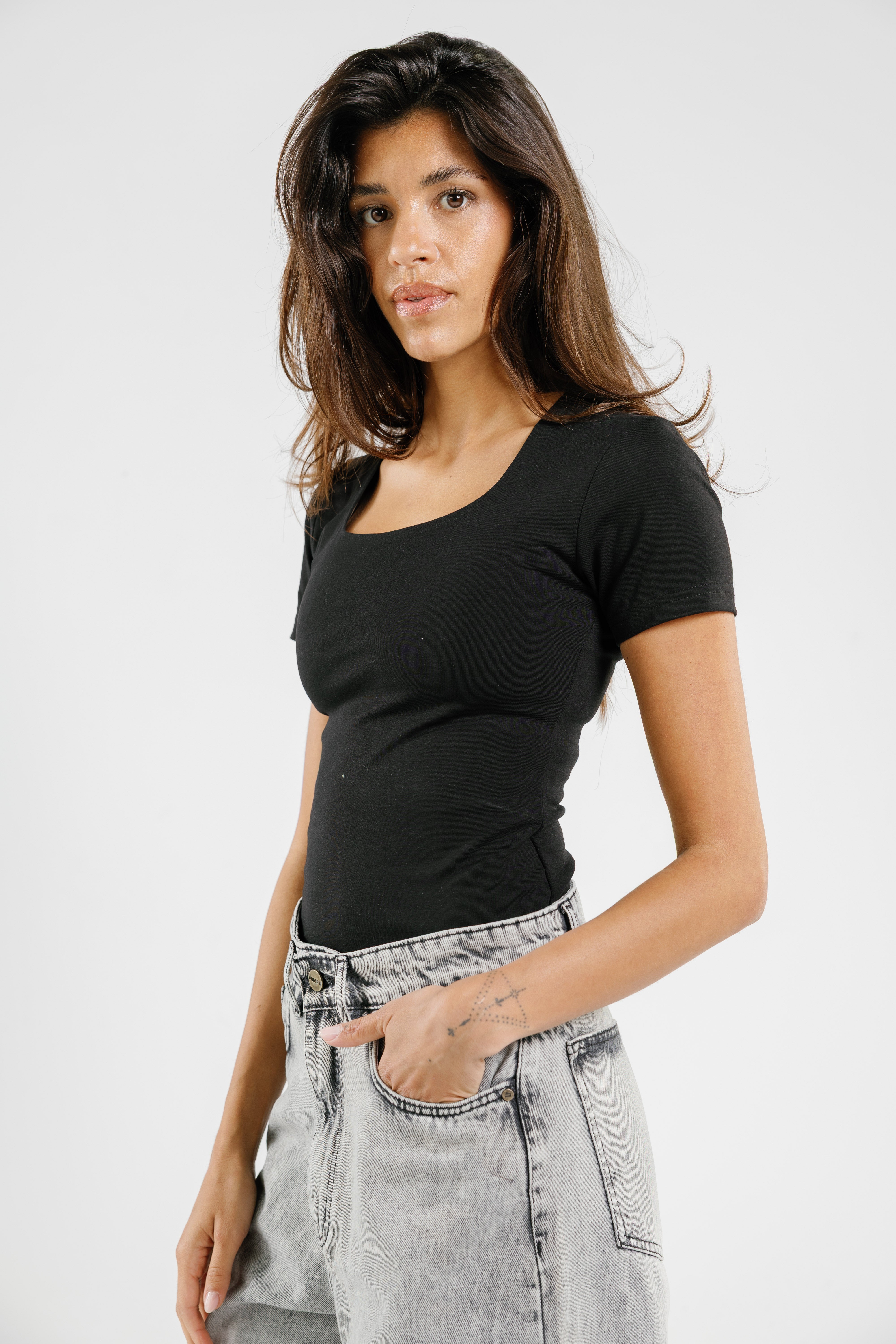Cotton Square neck Short Sleeve