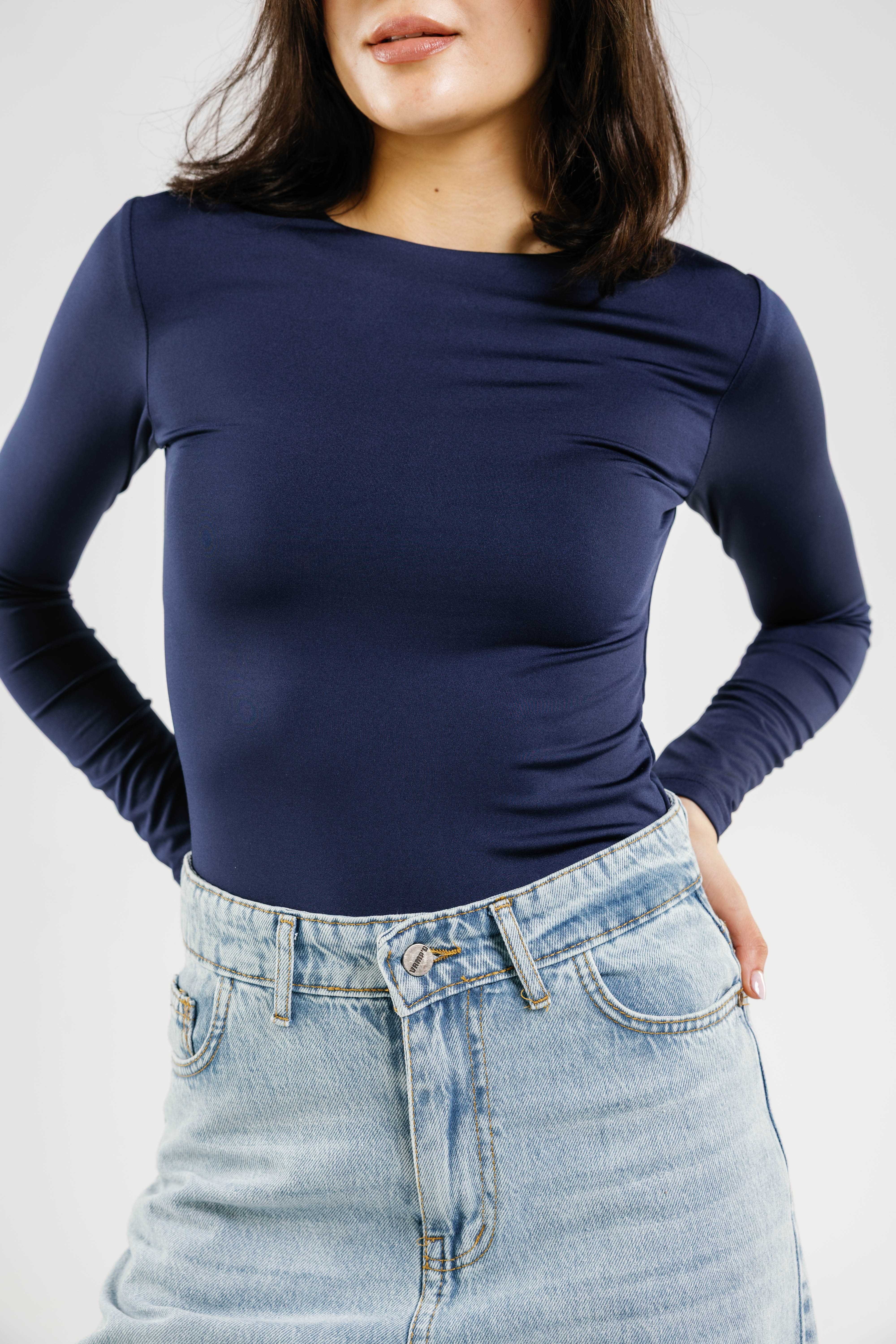 Crew Neck Long Sleeve Top