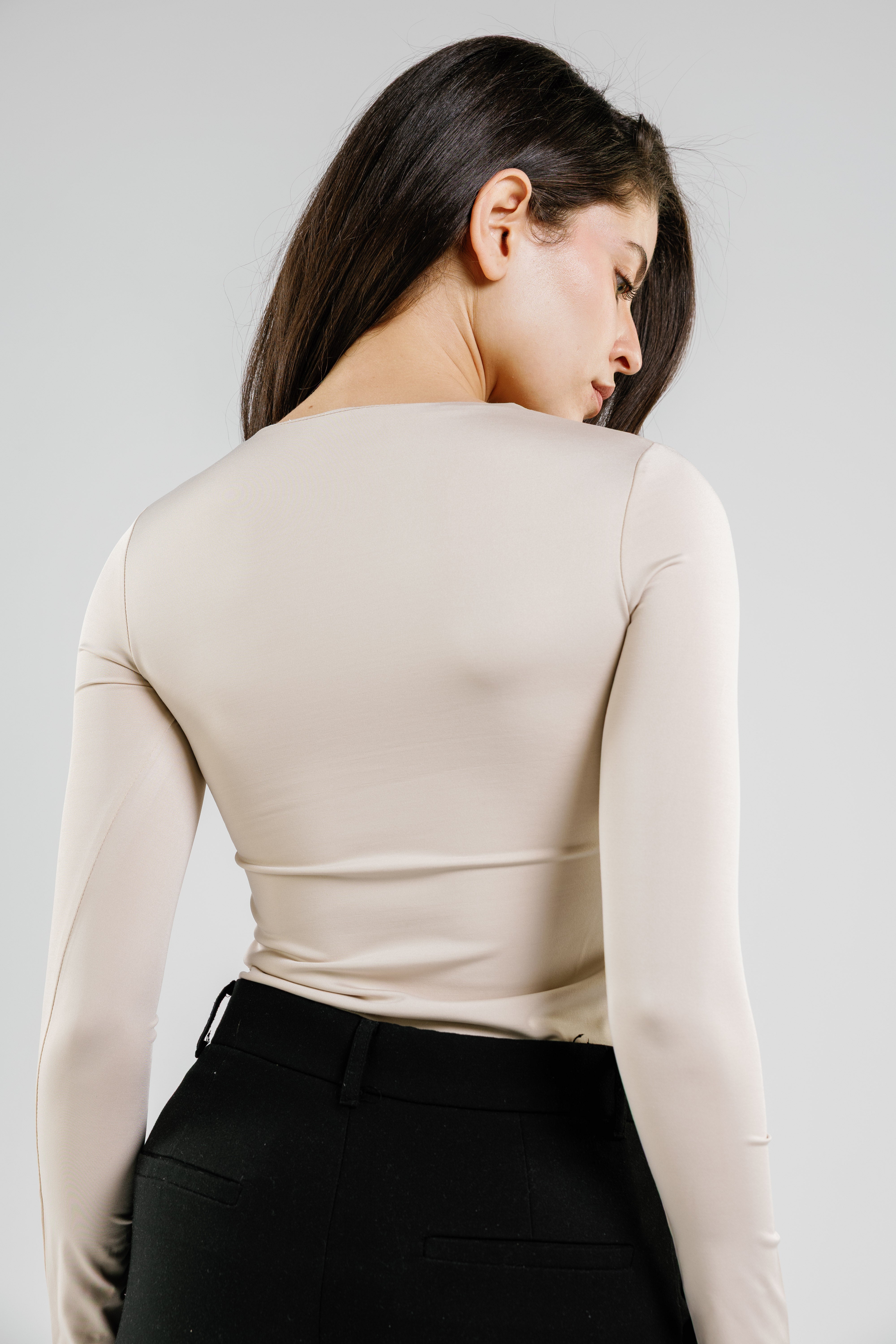 Square Neck Long Sleeve Top