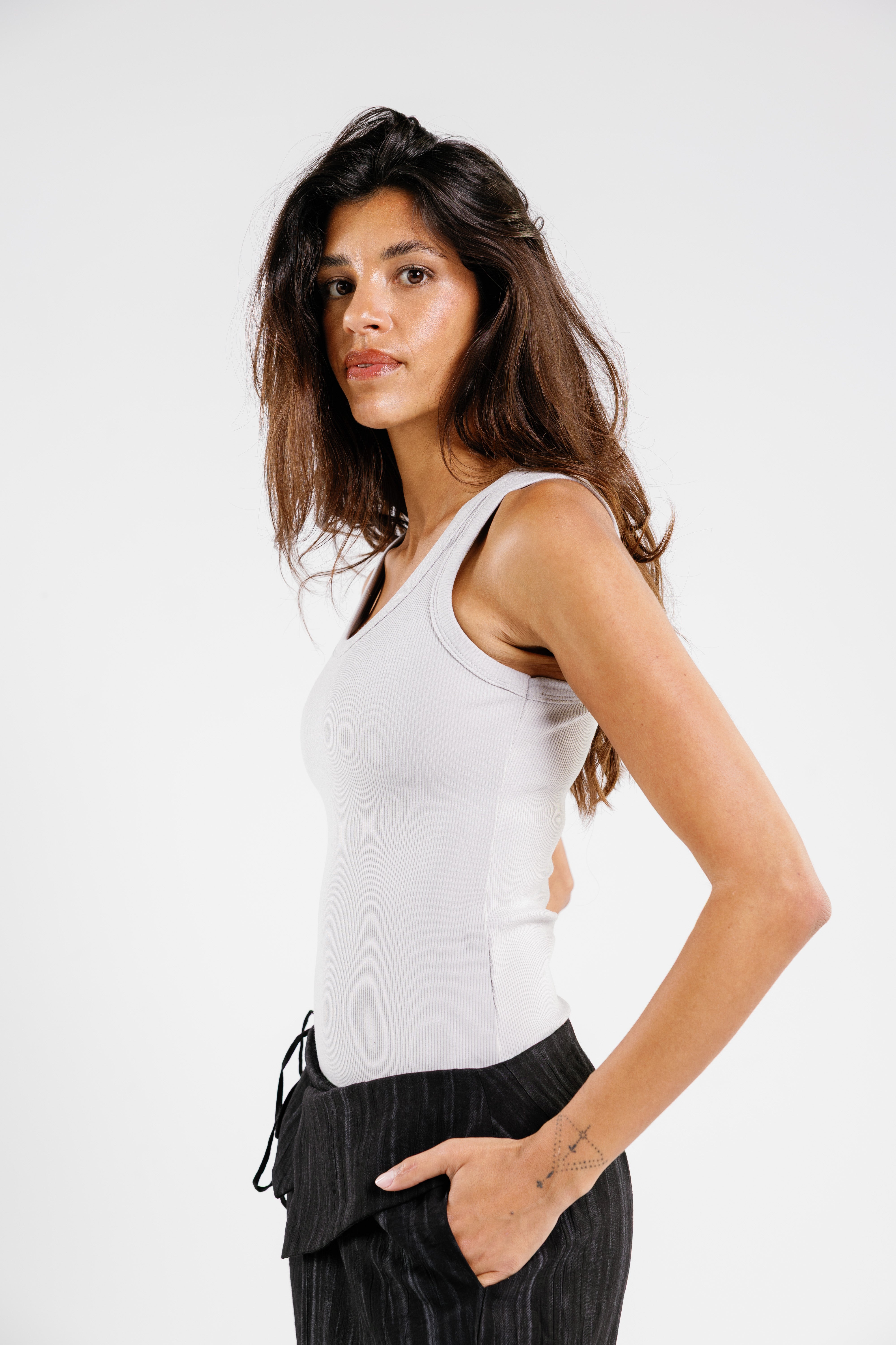 Round Tank Top Ribbed