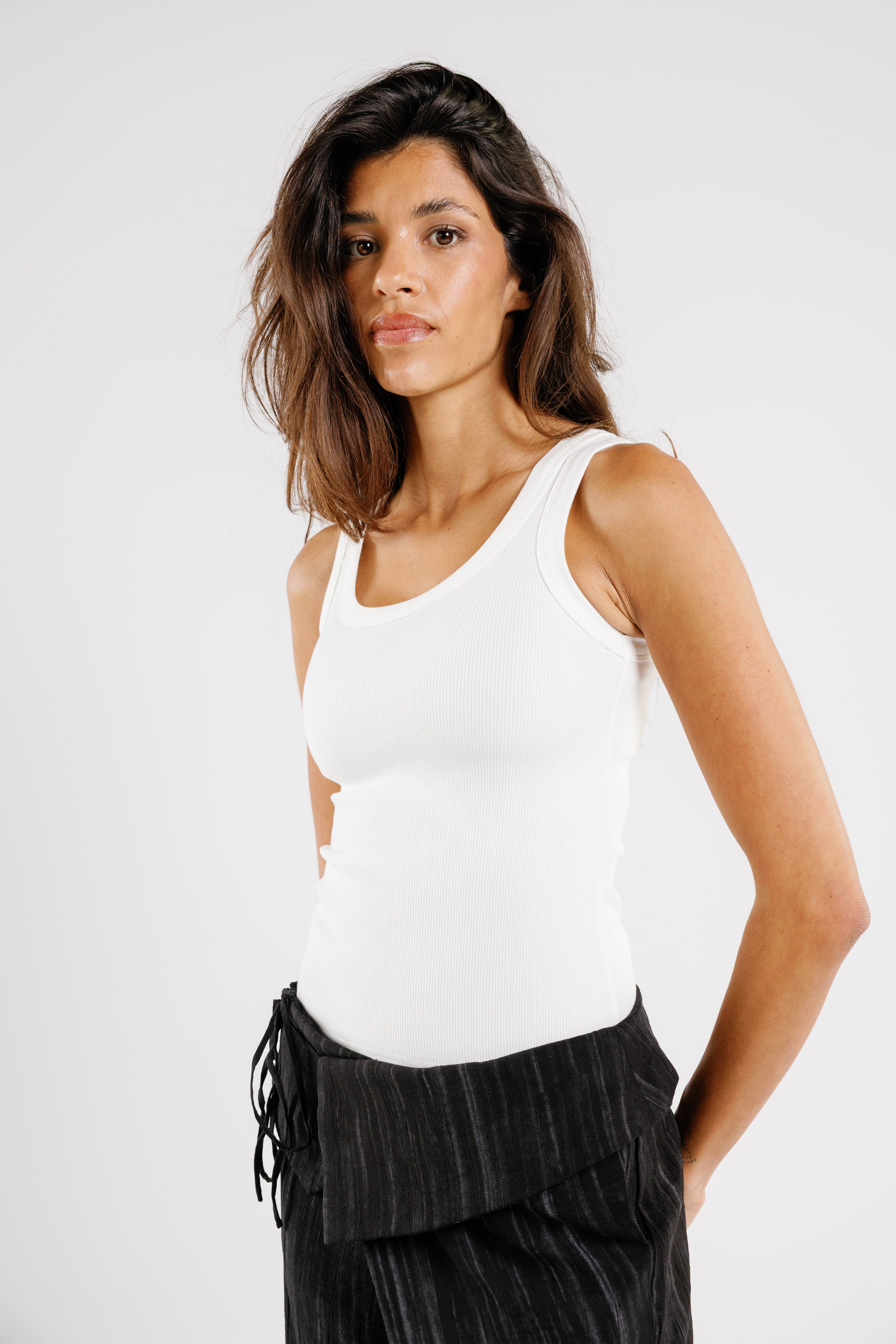 Round Tank Top Ribbed