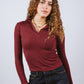Ribbed polo long sleeve