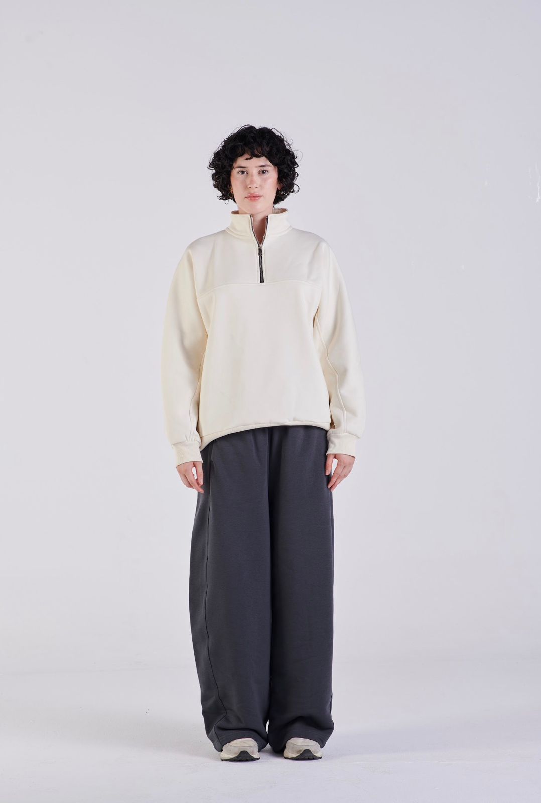 Quarter-Zip Sweatshirt Off-white