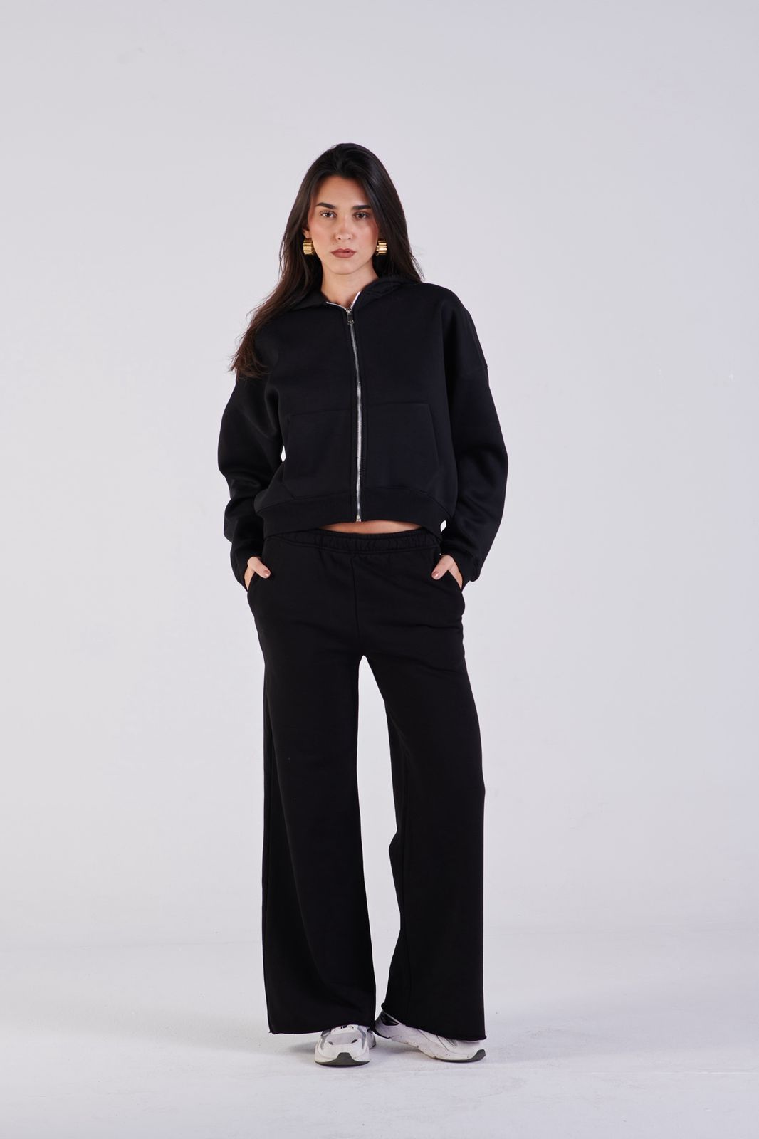 Straight-leg sweat Pants Black