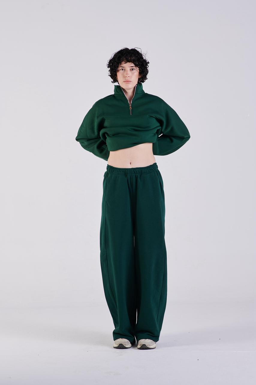 Plush barrel trousers olive