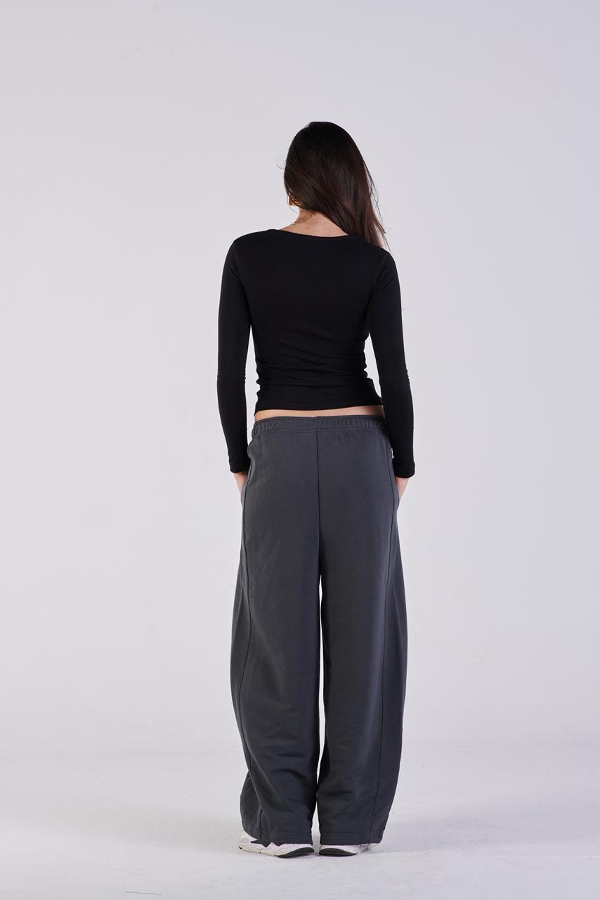Plush barrel trousers Dark grey