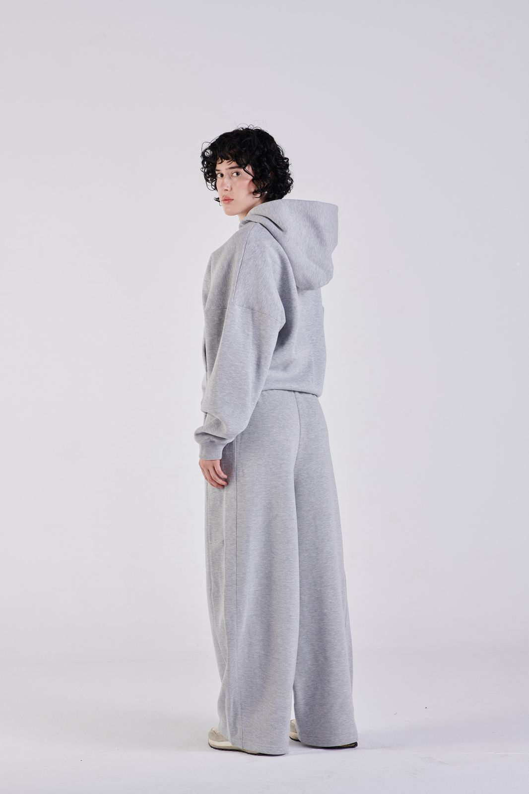 Oversize zip-up hoodie Light grey
