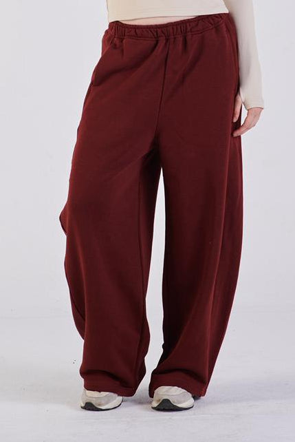 Plush barrel trousers