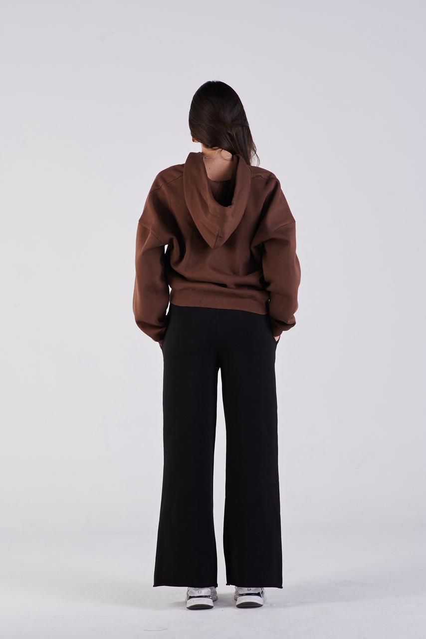 Oversize zip-up hoodie Brown