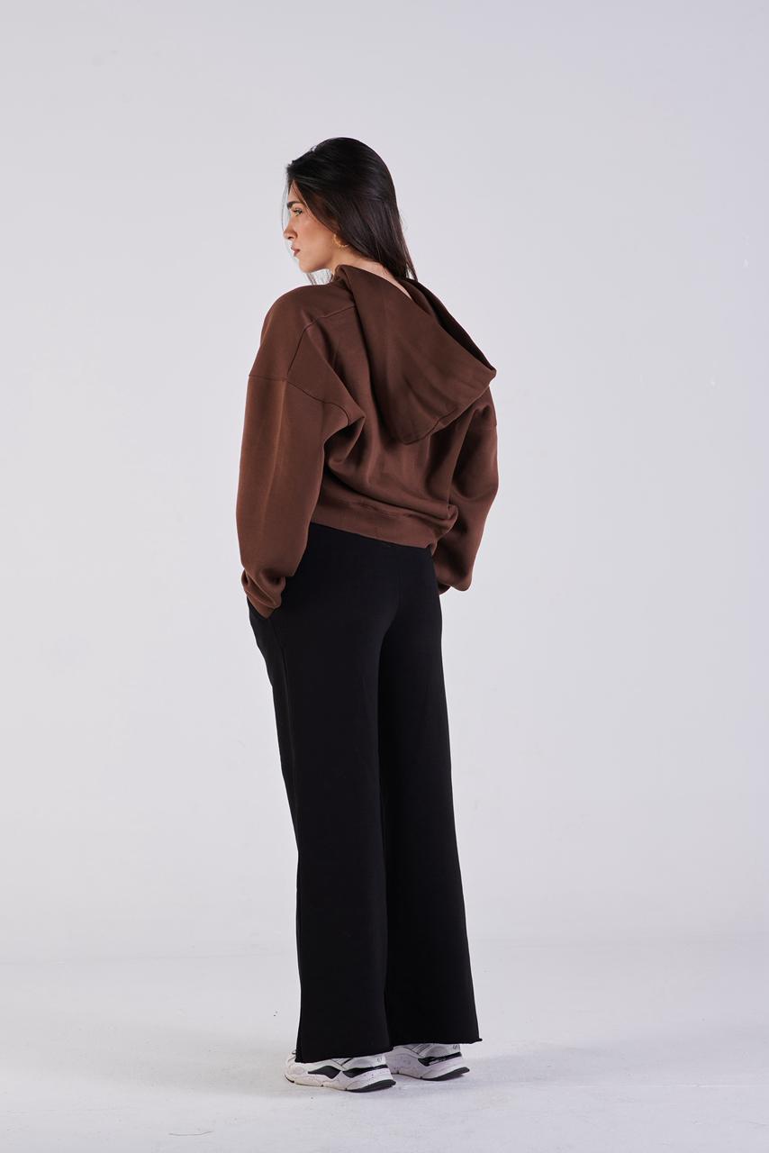 Oversize zip-up hoodie Brown