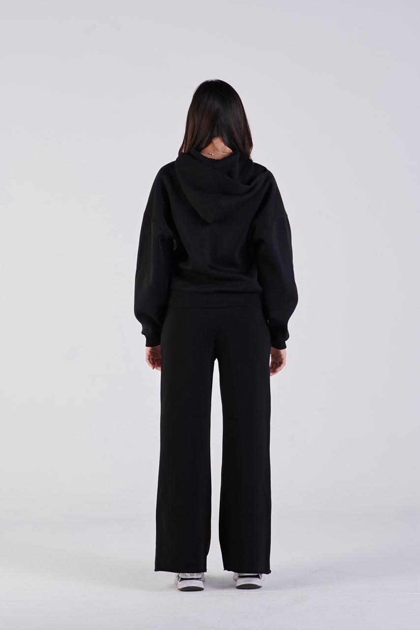 Oversize zip-up hoodie Black