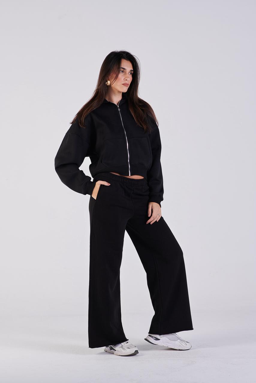 Oversize zip-up hoodie Black