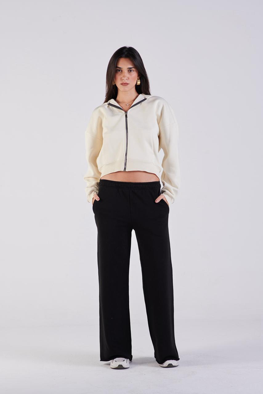 Oversize zip-up hoodie Off white