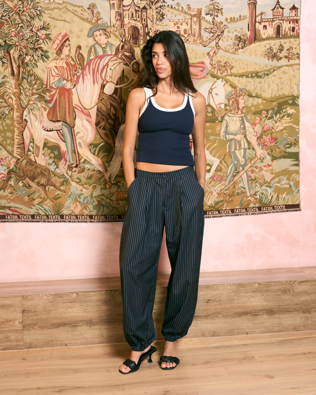 Navy Contrast Trim top