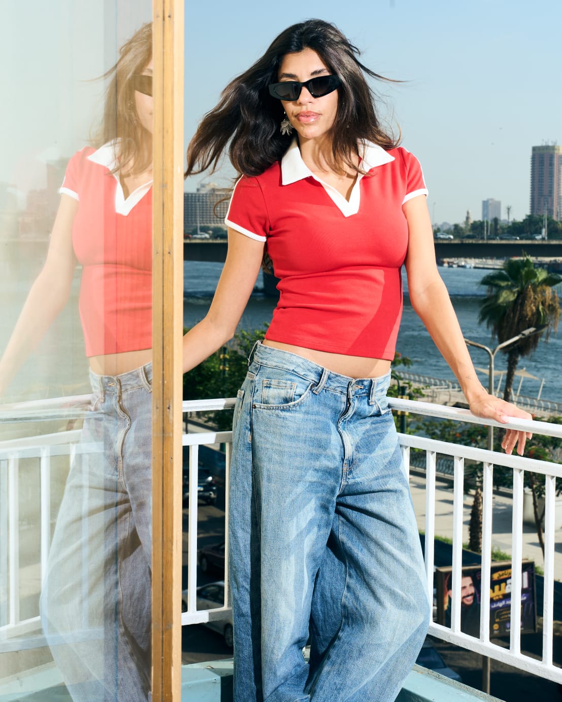 Red Contrast Polo