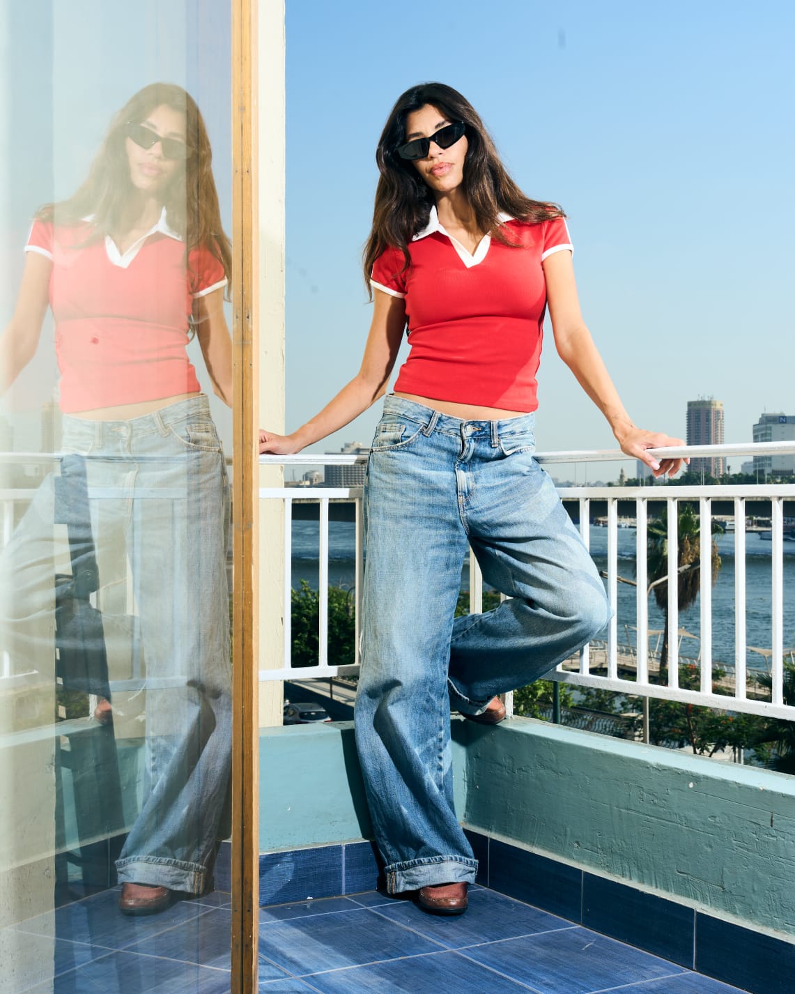 Red Contrast Polo