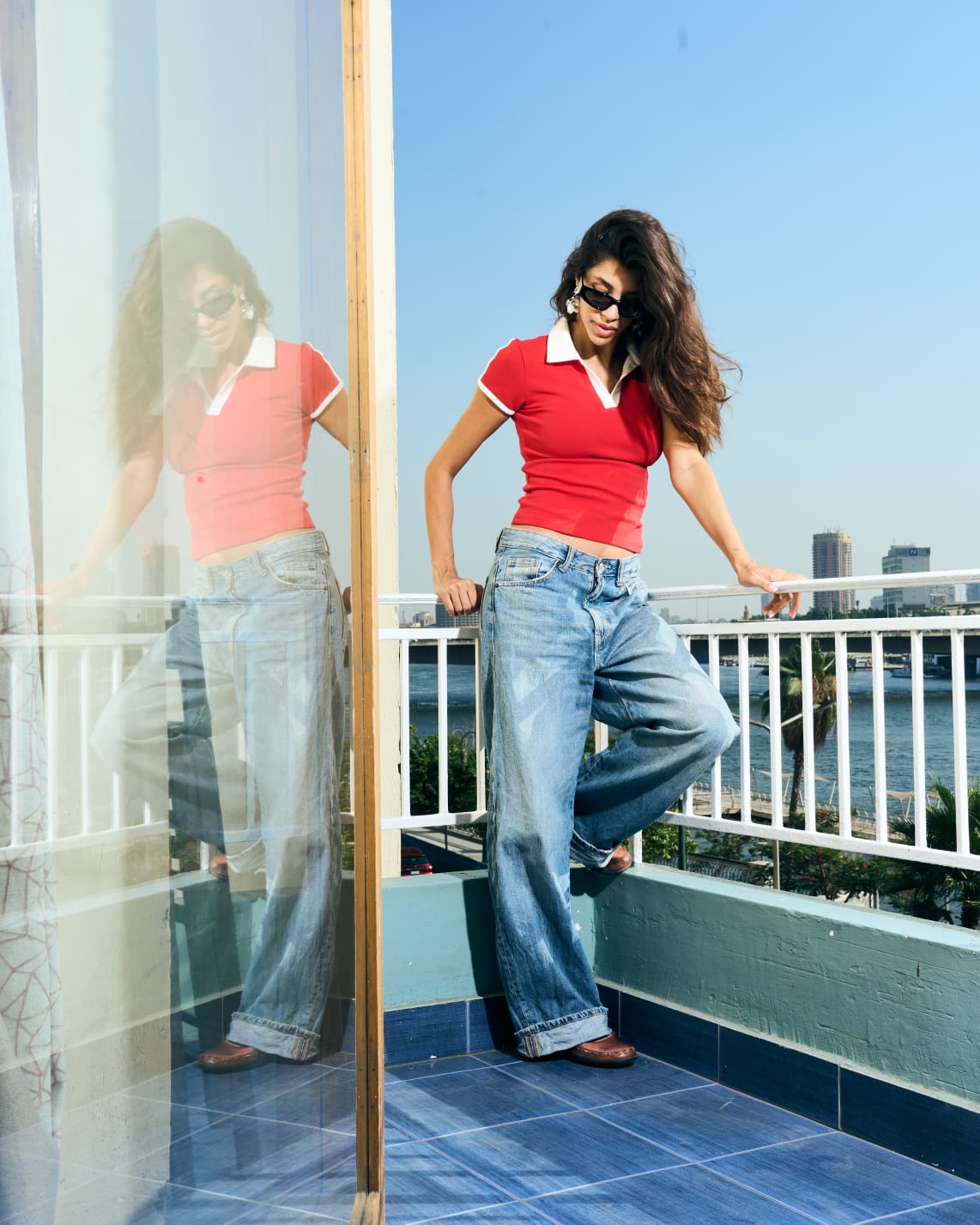 Red Contrast Polo