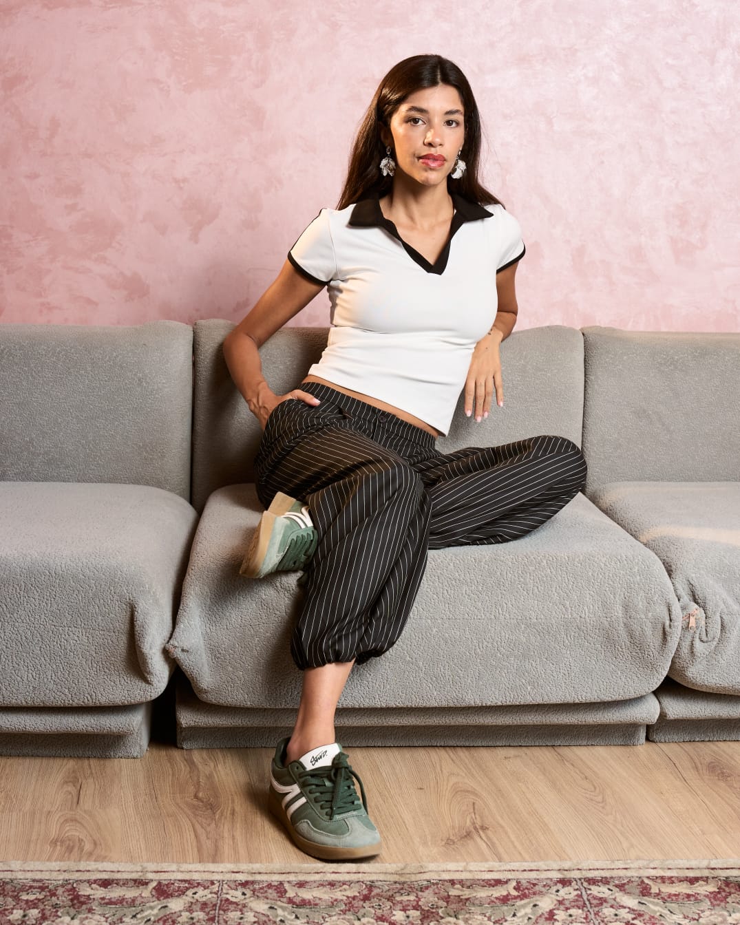 White Contrast Polo