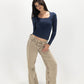 Square Neck Long Sleeve Top