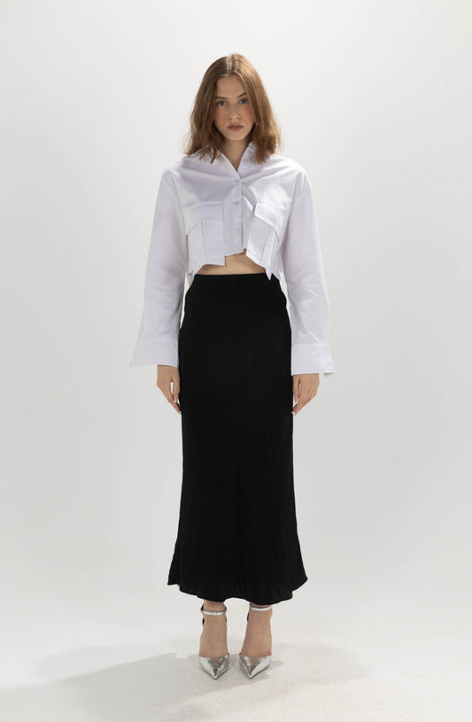 cropped shirt - white