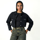 cropped Denim Jacket Black