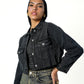 cropped Denim Jacket Black