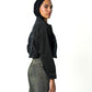 cropped Denim Jacket Black
