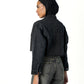 cropped Denim Jacket Black