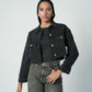 cropped Denim Jacket Black