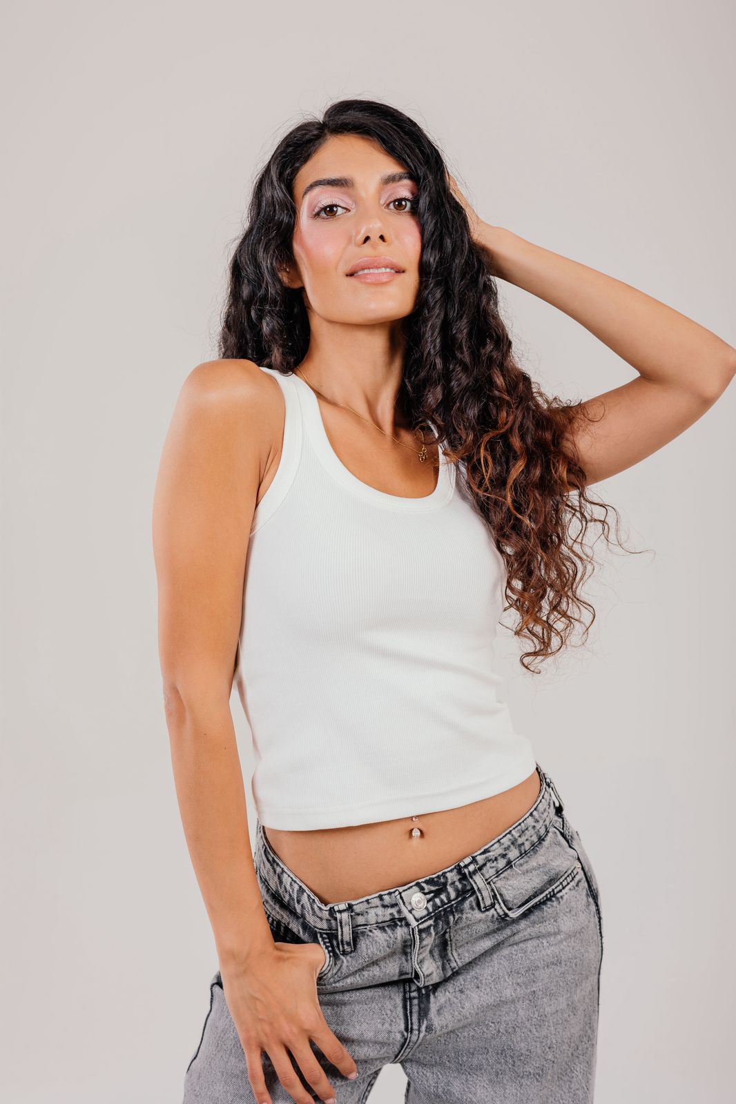 Round Tank Top Ribbed