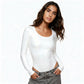 Square neck long sleeve bodysuit