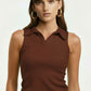 Ribbed Polo Sleeveless