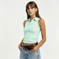 Ribbed Polo Sleeveless