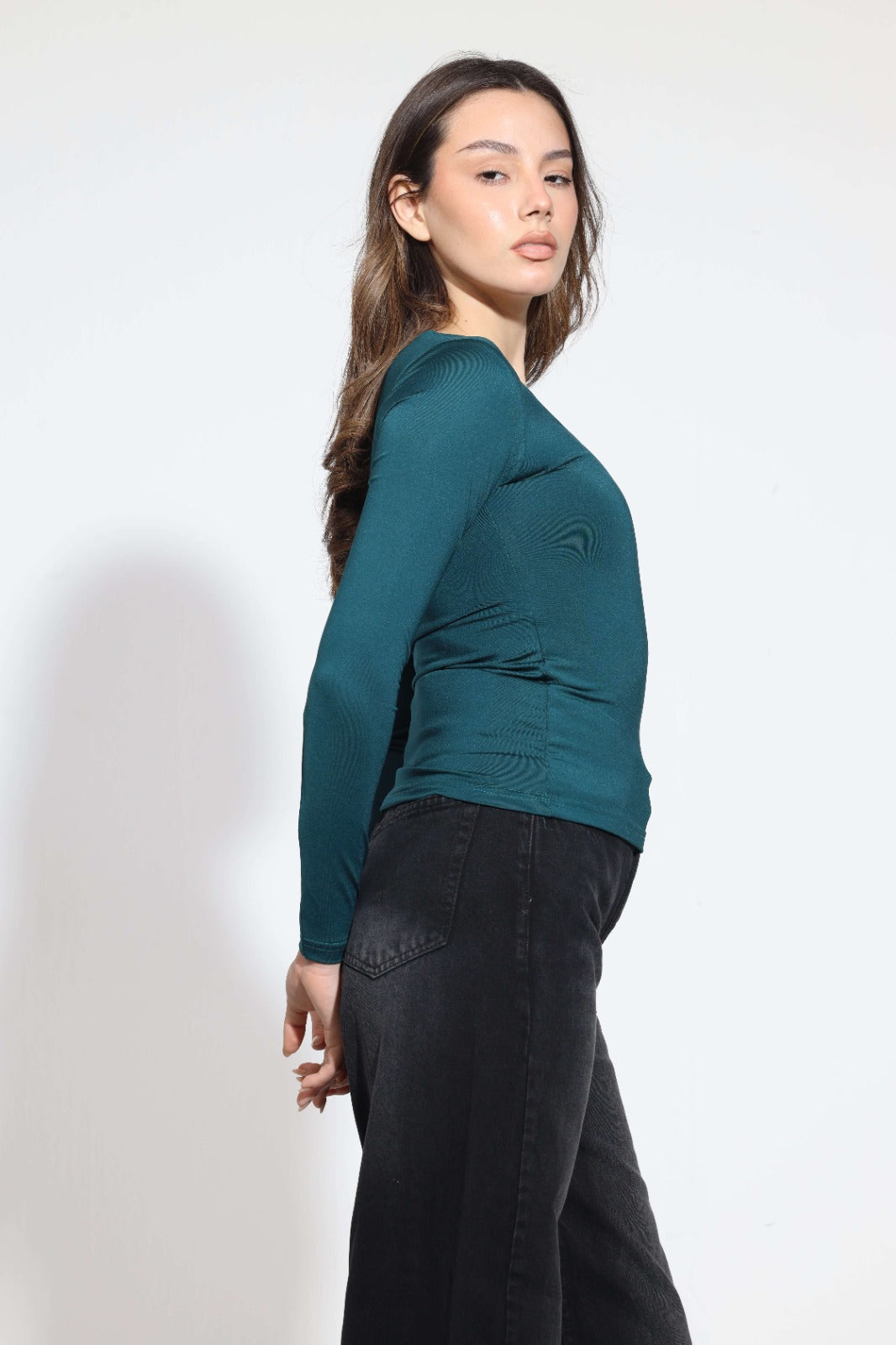 Square Neck Long Sleeve Top